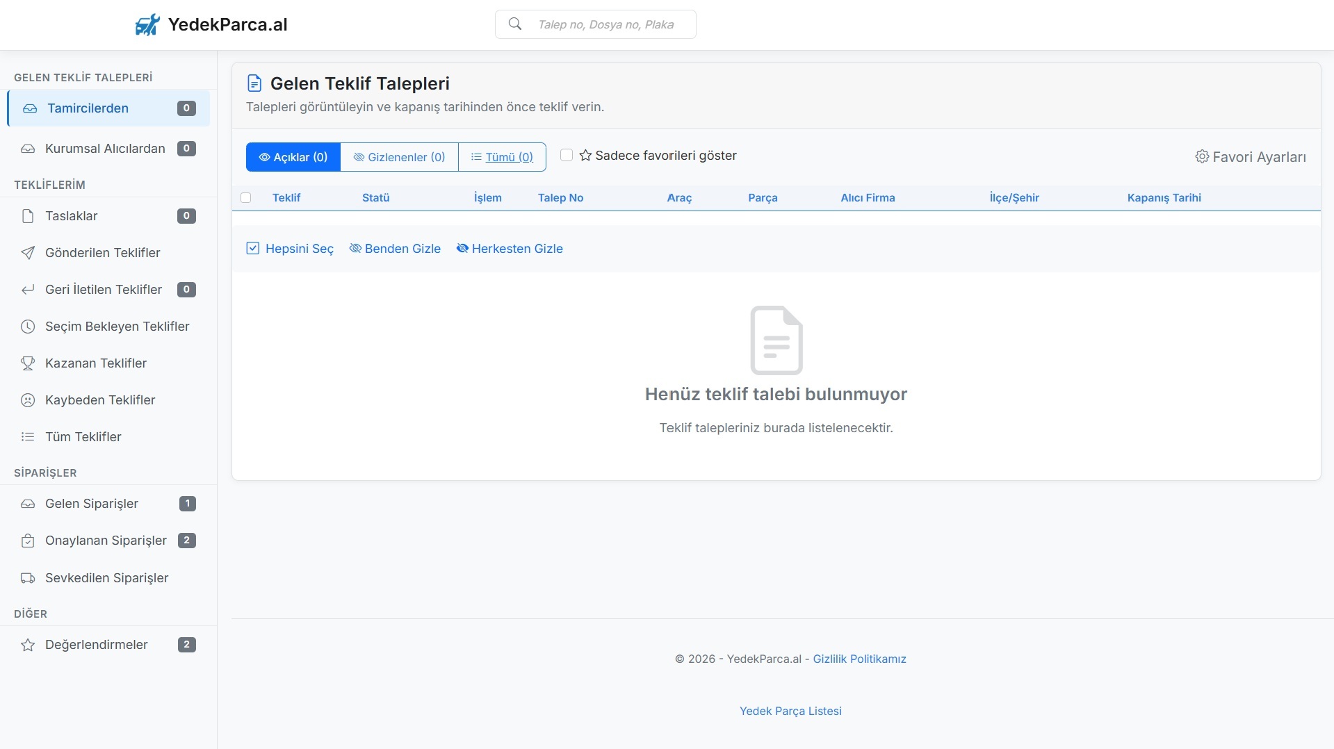 Sipariş Yönetim Paneli